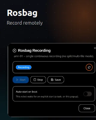 Rosbag: record remotely