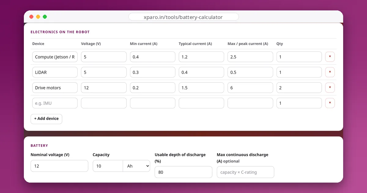 Battery Backup Calculator